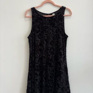Old Navy Black Floral Pattern Mini Dress